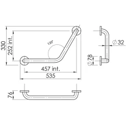 Barre D'appui D'angle Chrome Brossé - Loto