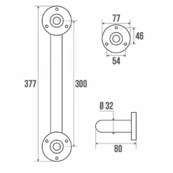 Barre d'appui droite Inox poli brillant 30cm