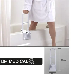 Barre d'appui pour baignoire - Bm Médical BAB-50 - Barre de soutien pour entrer et sortir du bain