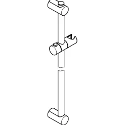 Barre de douche avec support douchette réglable 62 cm chrome Grohe Vitalio