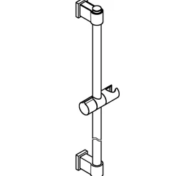 Barre de douche avec support douchette réglable 62 cm chrome Grohe Vitalio