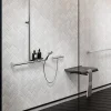 Barre de douche et support de douchette finition alu