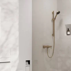 Barre de douche HANSGROHE Unica S Puro 65 cm avec flexible Bronze brossé
