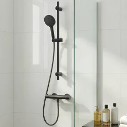 Barre de douche réglable GoodHome Cavally noir