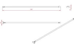 Barre de Fixation Chromée Recoupable pour Paroi de Douche - Longueur 100 cm