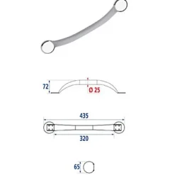 Barre de redressement en inox gris Godonnier Soft 37 cm