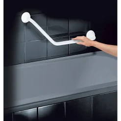 Barre de redressement ou d'appui coudée ECO Acier Inox 71cm Blanc Spirella