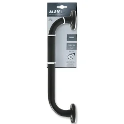 Barre de redressement ou d'appui Acier 30cm Noir mat MSV