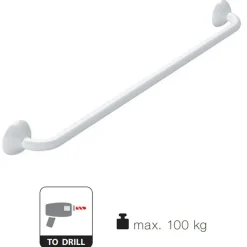 Barre de redressement ou d'appui ECO Acier Inox 30cm Blanc Spirella