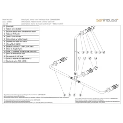 Barre de relèvement et appui droite en T horizontal 1 remontée PMR normes handicapé SANINDUSA NewWCCare inox brossé