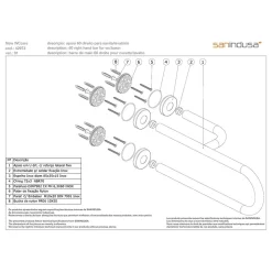 Barre de relèvement et appui en U avec renfort latéral à droite PMR normes handicapé SANINDUSA NewWCCare 60 inox brossé