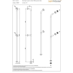 Barre de relèvement et appui WC fixations sol et mur PMR normes handicapé SANINDUSA NewWCCare blanche