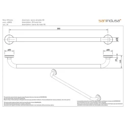 Barre de relèvement et appui PMR normes handicapé SANINDUSA NewWCCare 90 inox brossé