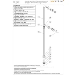 Barre de relèvement et appui droite fixation sol et mur PMR normes handicapé SANINDUSA NewWCCare 180 inox brossé