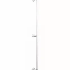 Barre de relèvement et appui WC verticale murale 3 points PMR normes handicapé SANINDUSA NewWCCare blanche