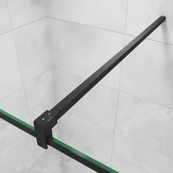 Barre de stabilisation douche 90 cm alu noir - Verre 6-10 mm