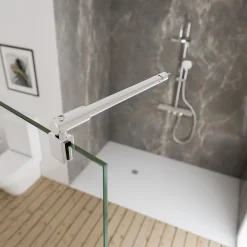 Barre de stabilisation murale pour paroi de douche, chrome, Schulte