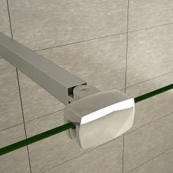Barre stabilisatrice 90 cm alu chrome - Verre 6-10 mm avec pince renforcée