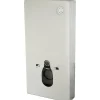 Bati support wc mural en verre blanc - pose en applique