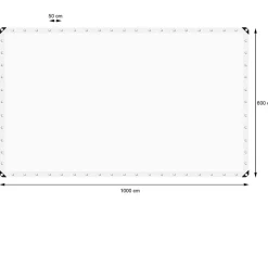 Bâche de couverture étanche protection en PE avec oeillets 6x10 m 260g/m² blanc