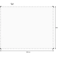 Bâche de couverture étanche protection en PE avec oeillets 8x10 m 260g/m² blanc