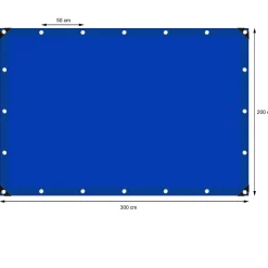 Bâche de couverture étanche protection en PE avec oeillets 2x3 m 260 g/m² bleu