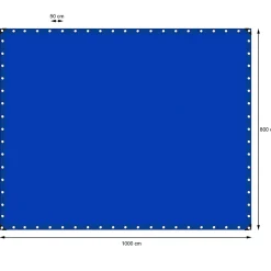 Bâche de couverture étanche protection en PE avec oeillets 8x10 m 180 g/m² bleu