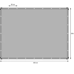 Bâche de couverture étanche protection en PE avec oeillets 3 x 4 m 180 g/m² gris