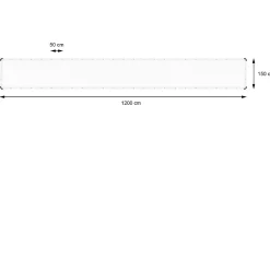 Bâche de couverture étanche protection en PE avec oeillets 1,5x12m 260g/m² blanc