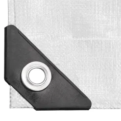 Bâche de couverture étanche protection en PE avec oeillets 1,5x6 m 260g/m² blanc