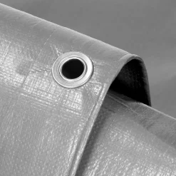 Bâche de couverture étanche protection en PE avec oeillets 3x5 m 180 g/m² gris
