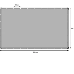 Bâche de couverture étanche protection en PE avec oeillets 3x5 m 180 g/m² gris