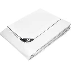 Bâche de couverture étanche protection en PE avec oeillets 3x5 m 260g/m² blanc