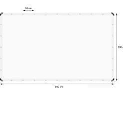 Bâche de couverture étanche protection en PE avec oeillets 3x5 m 260g/m² blanc