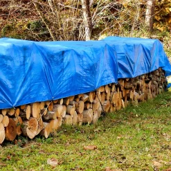 Bâche de couverture étanche protection en PE avec oeillets 1,5x12m 180 g/m² bleu