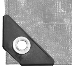 Bâche de couverture étanche protection en PE avec oeillets 6x8 m 180 g/m² gris