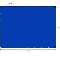 Bâche de couverture étanche protection en PE avec oeillets 3x4 m 260 g/m² bleu