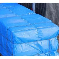 Bâche de couverture étanche protection en PE avec oeillets 3x4 m 260 g/m² bleu