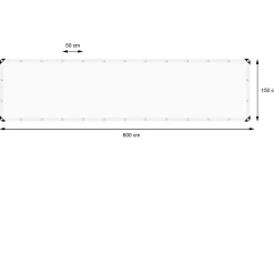 Bâche de couverture étanche protection en PE avec oeillets 1,5x6m 180 g/m² blanc