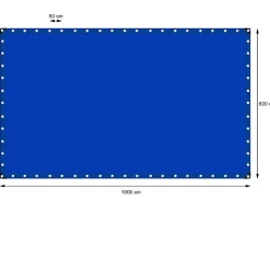 Bâche de couverture étanche protection en PE avec oeillets 6x10 m 260 g/m² bleu