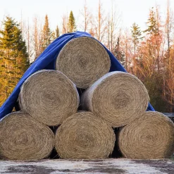 Bâche de couverture étanche protection en PE avec oeillets 6x10 m 260 g/m² bleu