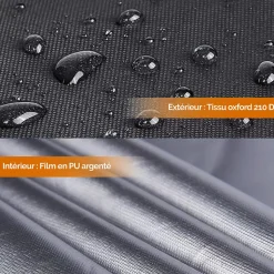 Bâche, housse de protection imperméable pour séchoir parapluie - 180 x 30 x 30 cm - Noir - Linxor