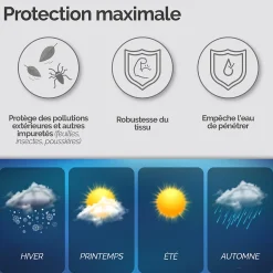Bâche, housse de protection imperméable pour séchoir parapluie - 180 x 30 x 30 cm - Noir - Linxor