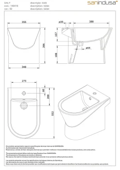 Bidet à poser au sol céramique traditionnelle SANINDUSA UrbY 55x35 blanc (robinet et vidage non inclus)