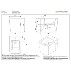 Bidet céramique traditionnelle SANINDUSA a poser au sol Advance blanc (robinet et vidage non inclus)