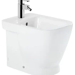 Bidet céramique traditionnelle SANINDUSA Look a poser au sol avec trou passage flexible blanc