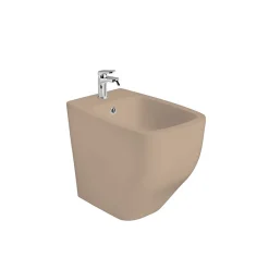 Bidet Sur Pied En Céramique De Couleur Sable Mat Avec Installation Au Ras Du Sol