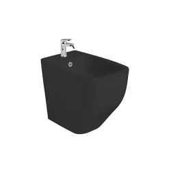 Bidet Sur Pied En Céramique Noir Mat Affleurant Le Mur