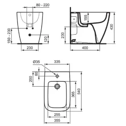Bidet sur pied IDEAL STANDARD i.Life B