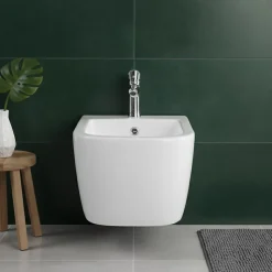 Bidet suspendu - 52 x 37 x 29 cm - Blanc - CLEO